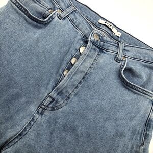 NA-KD Women's High Waist Straight Leg Jeans Size 40 Medium Wash Classic Mom Jean